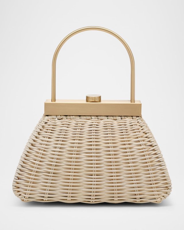Estelle Rattan Top-Handle Bag